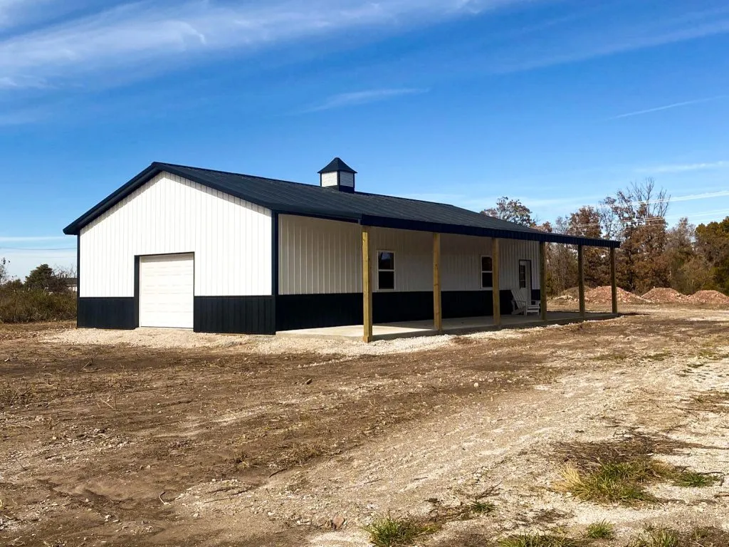 10 22 cave springs 30x50 metal building with 10 ft porch 6