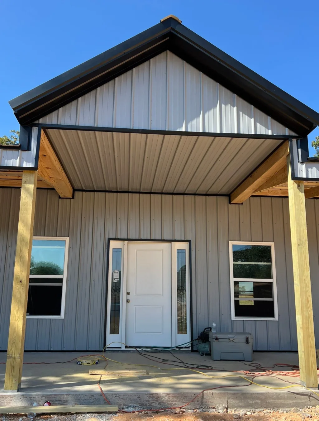 house and garage construction project cane hill 14