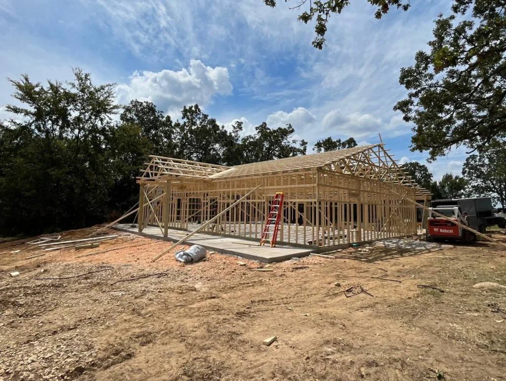 house and garage construction project cane hill 3