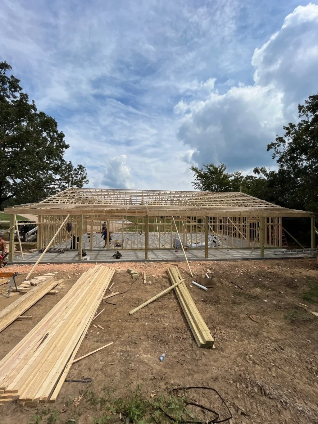 house and garage construction project cane hill 4