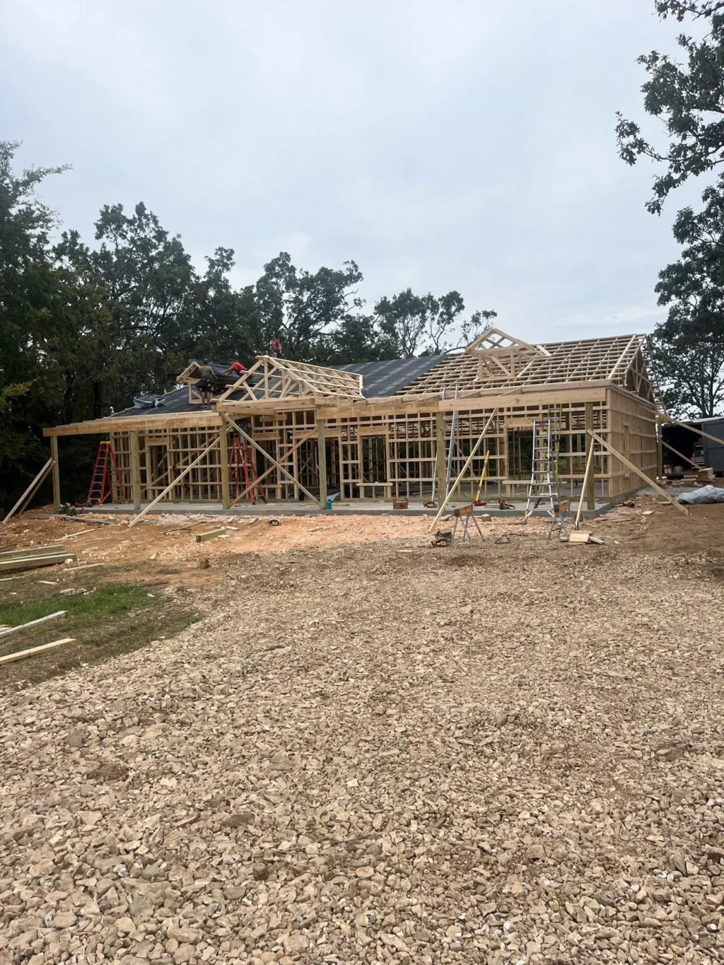 house and garage construction project cane hill 5