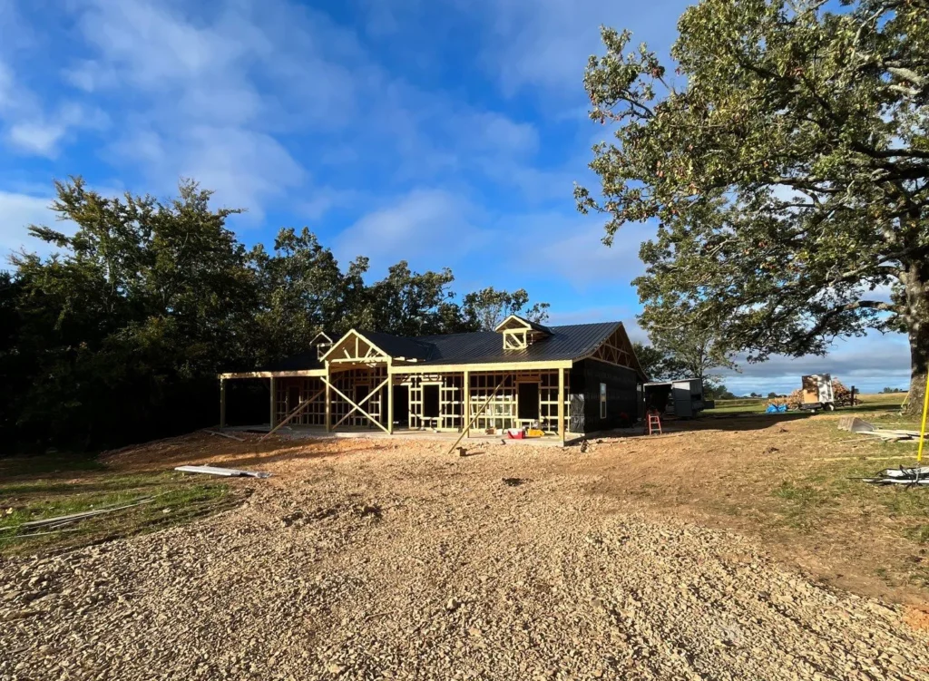house and garage construction project cane hill 6