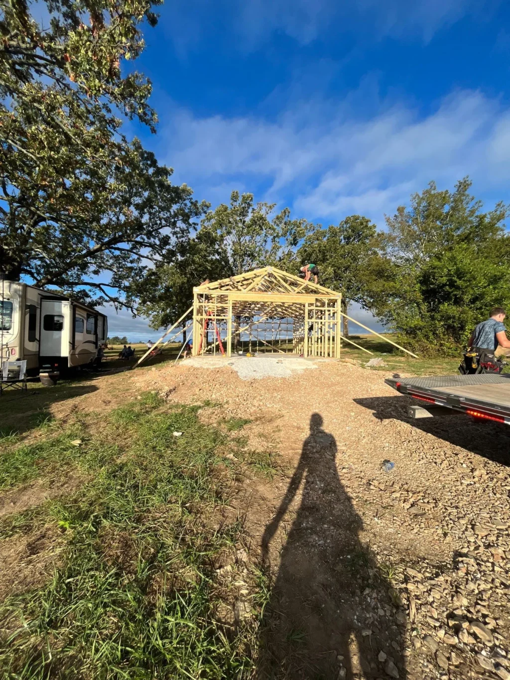 house and garage construction project cane hill 7