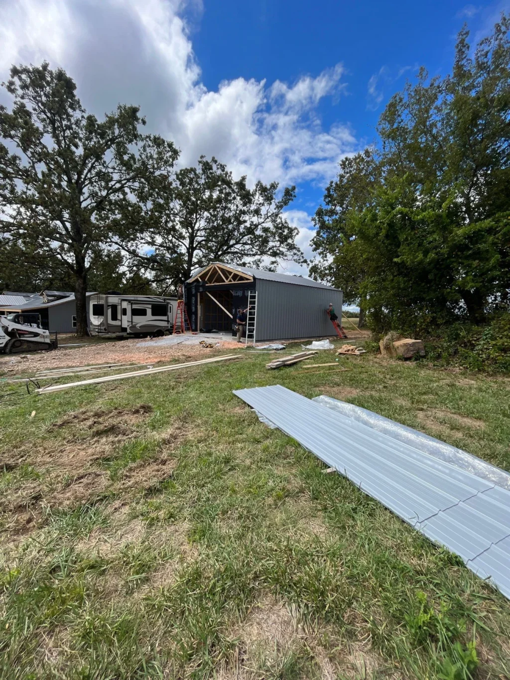house and garage construction project cane hill 8