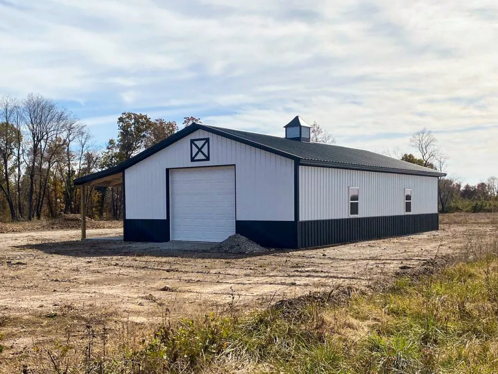 10 22 cave springs 30x50 metal building with 10 ft porch 2