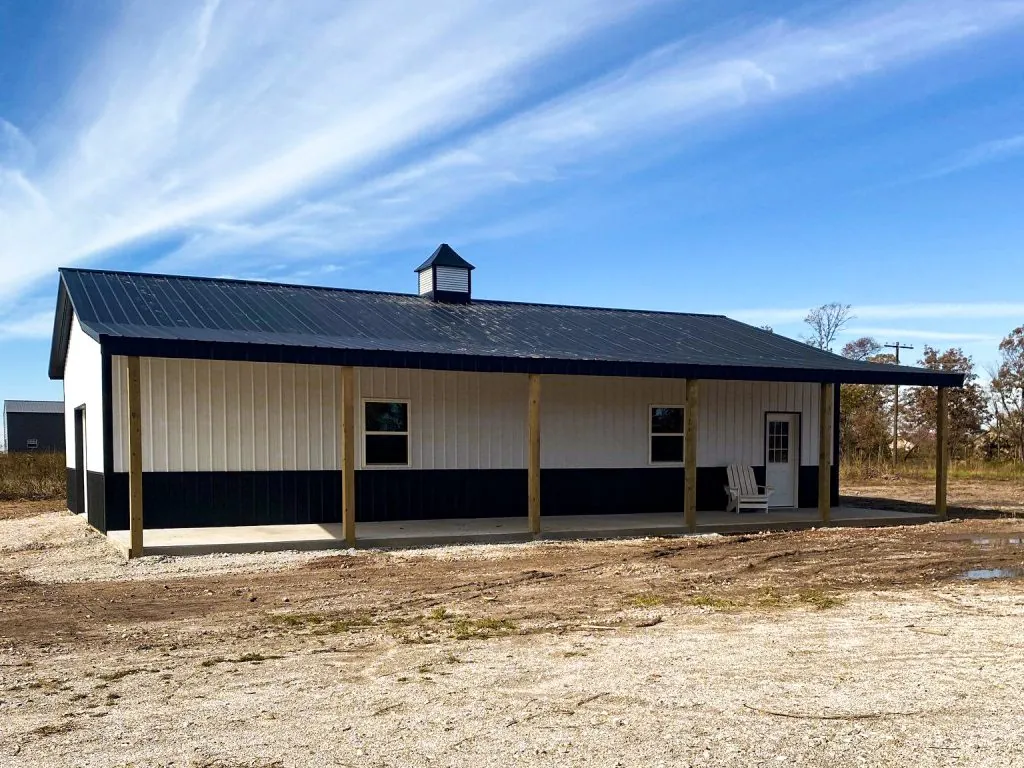 10 22 cave springs 30x50 metal building with 10 ft porch 4
